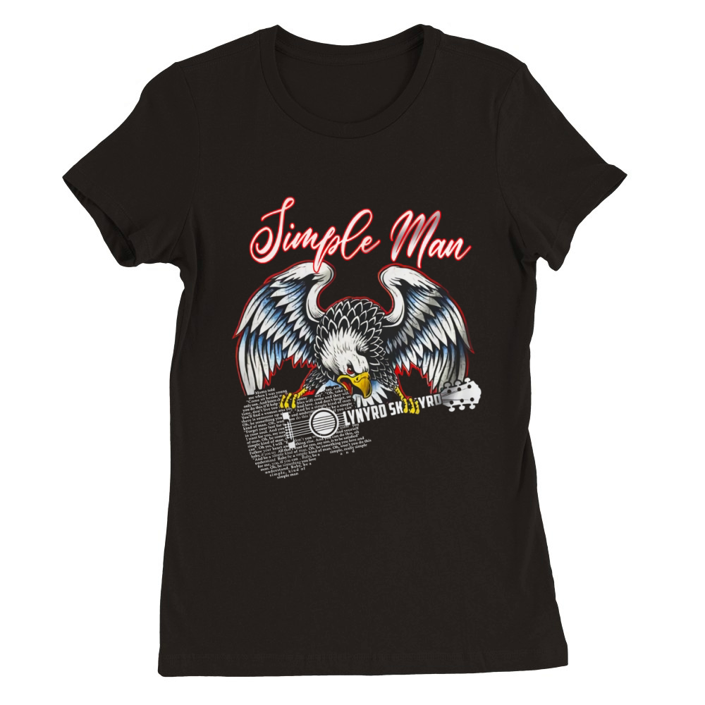Simple Man lyrics Lynyrd Skynyrd Eagle guitar shirt Premium Womens Crewneck T-shirt