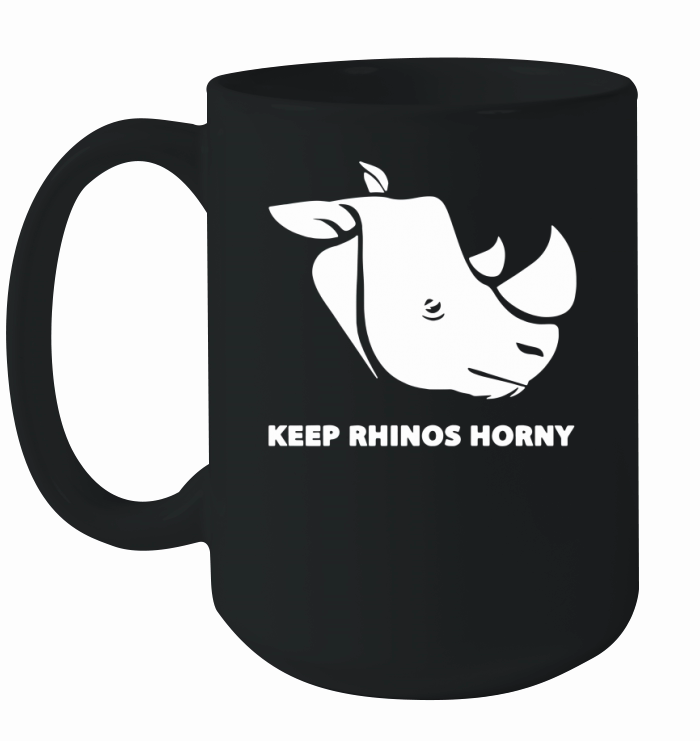 Paul Blackthorne Keep Rhinos Horny Ceramic Mug