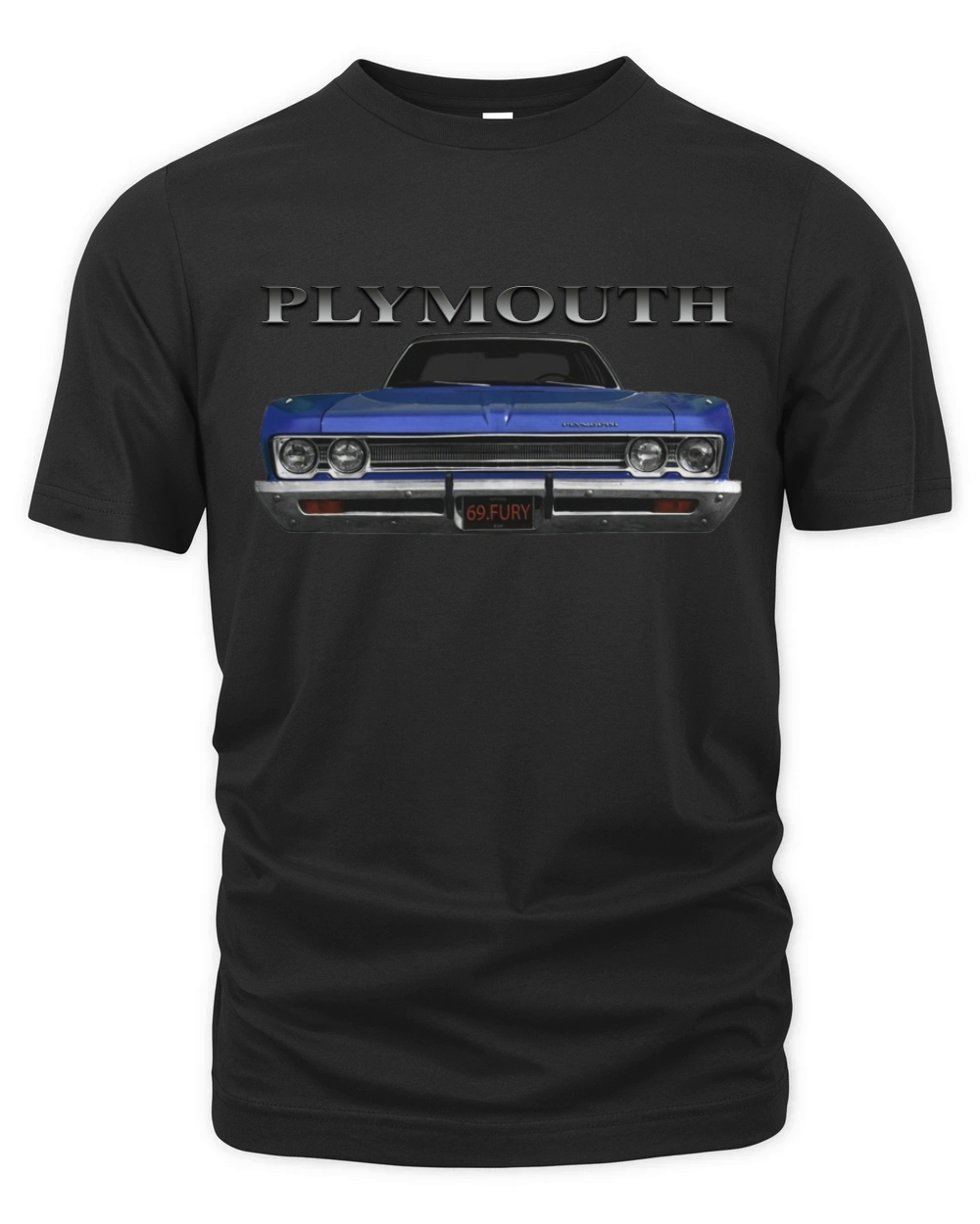 1969 Plymouth Fury Front Blue Organic Unisex T-shirt