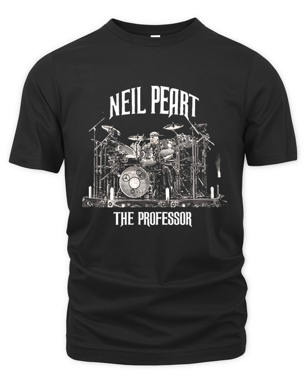 Anna Press Neil Peart The Professor  The Drummer Black Organic Unisex T-shirt