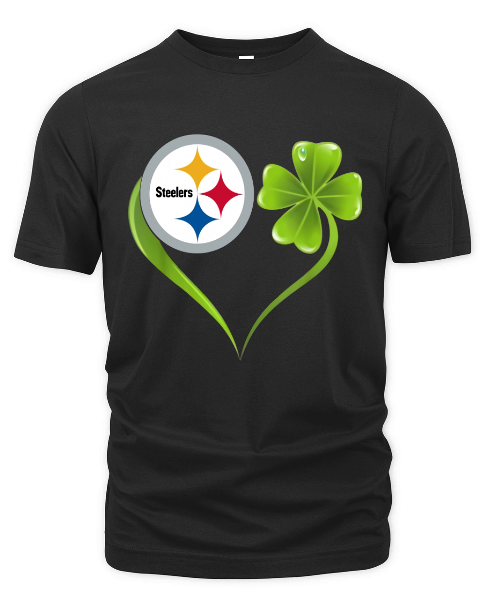Patrick Day Shamrock Heart Football Team Pittsburgh-Steeler shirt Organic Unisex T-shirt