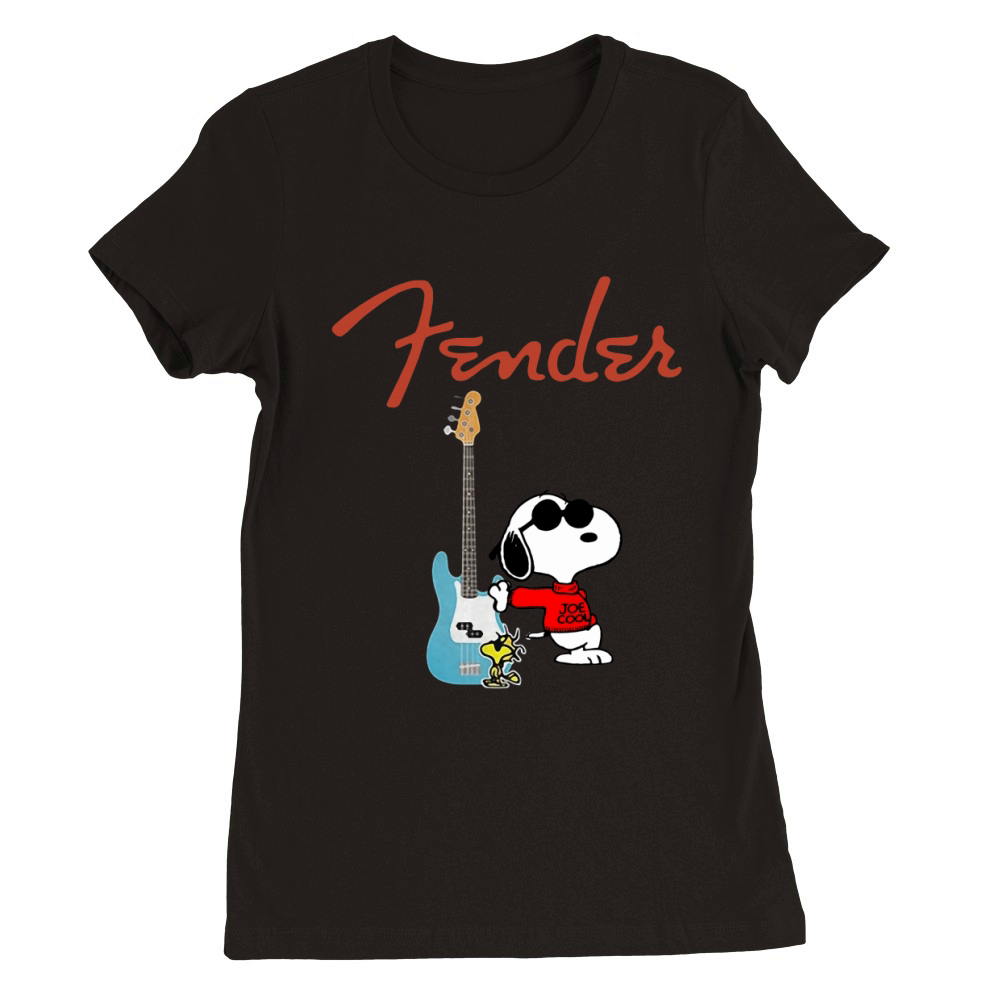 Snoopy Guitar Player Fender Premium Womens Crewneck T-shirt