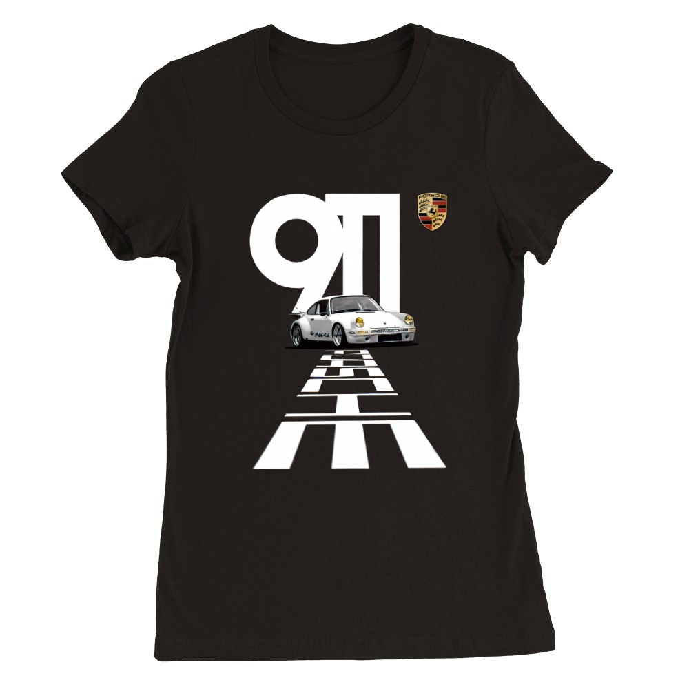 Vintage 911 Porsche Racing Car Premium Womens Crewneck T-shirt