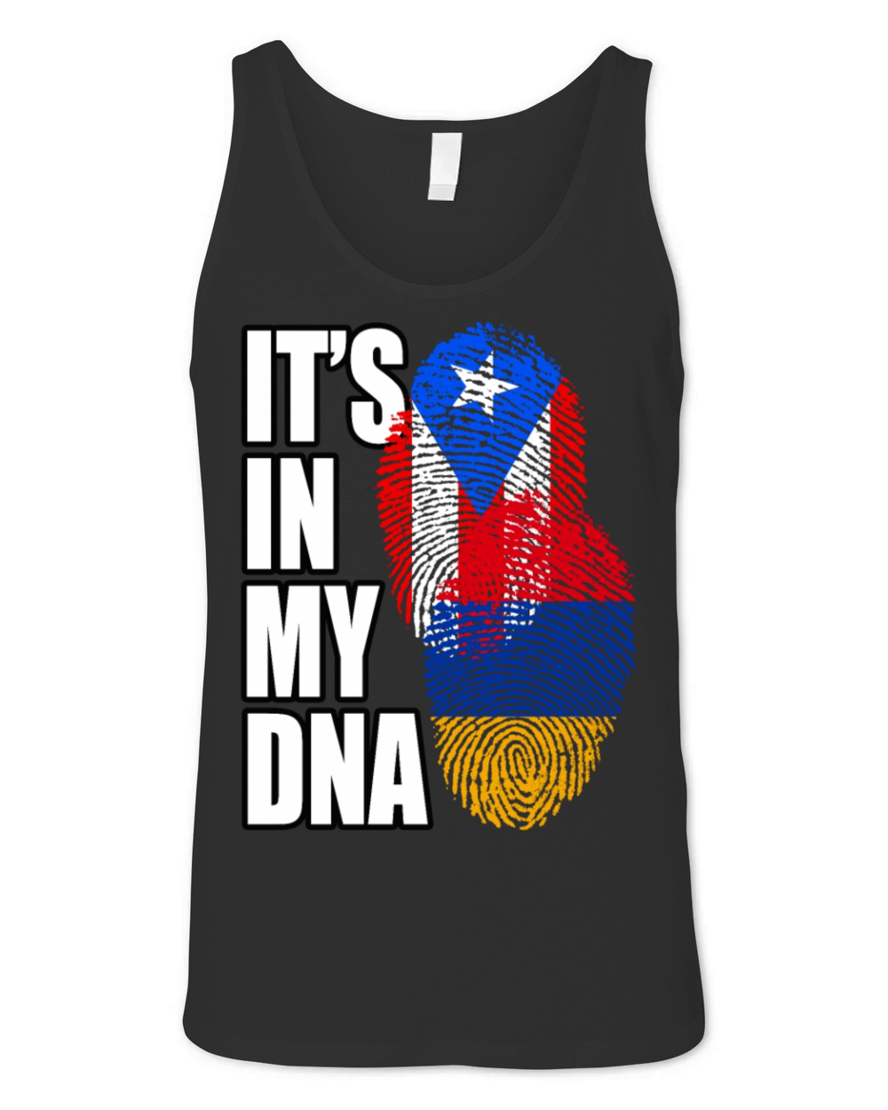 Armenian And Puerto Rican Mix Heritage DNA Flag Unisex Jersey Tank