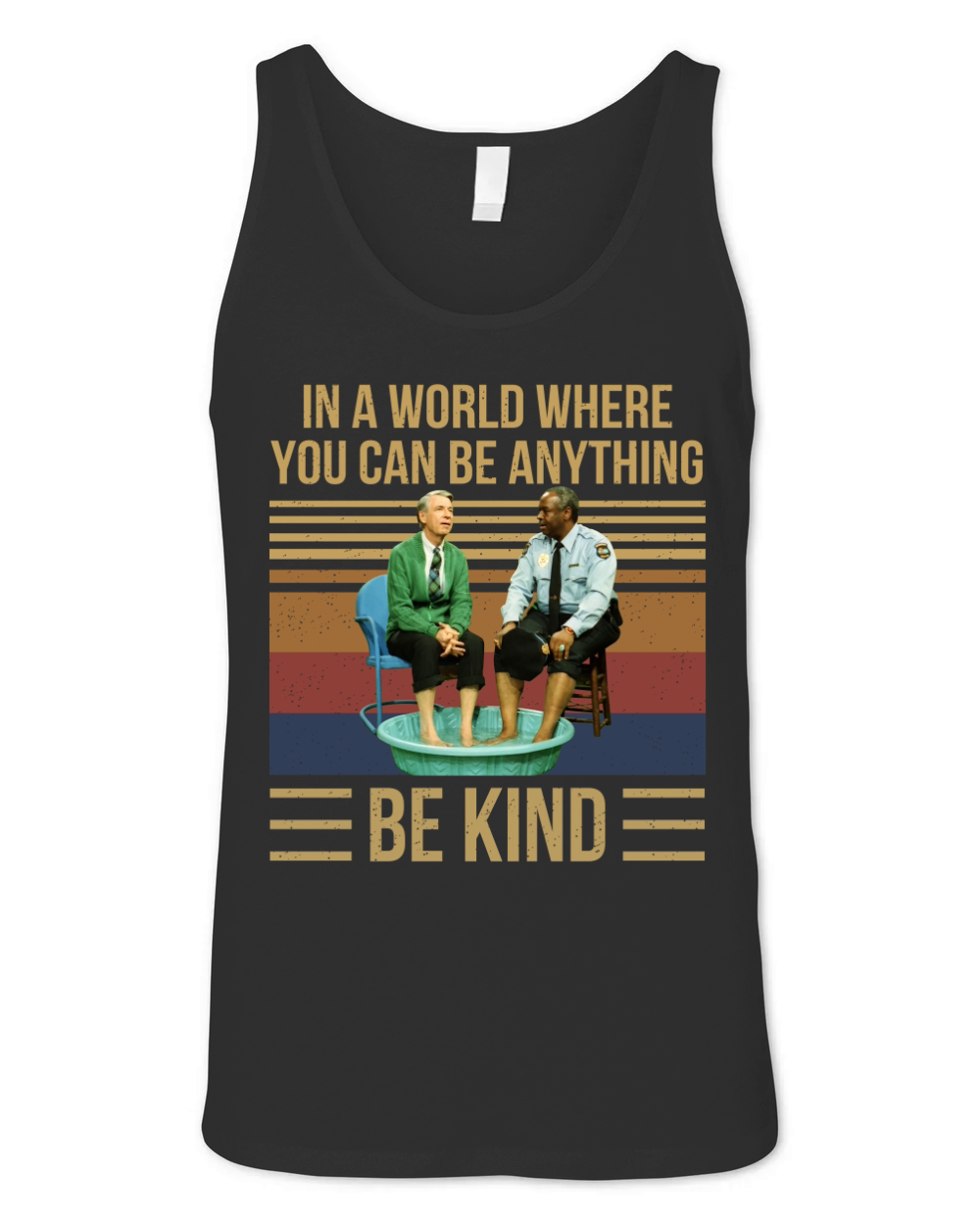 Mr Rogers gay police in a world where you can be anything be kind vintage Unisex Jersey Tank