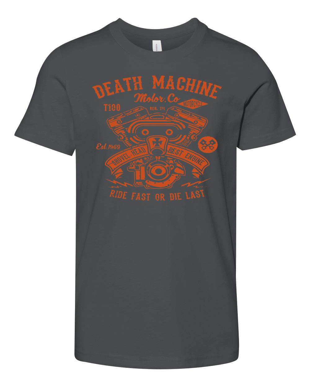 Death Machine Motor Co. Shovelhead Best Engine T-Shirt Youth Unisex Jersey Tee