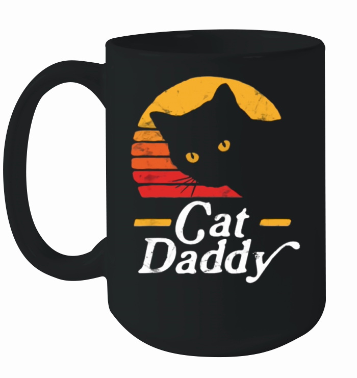 Cat Daddy Retro Vintage Sunset Cat shirt Ceramic Mug
