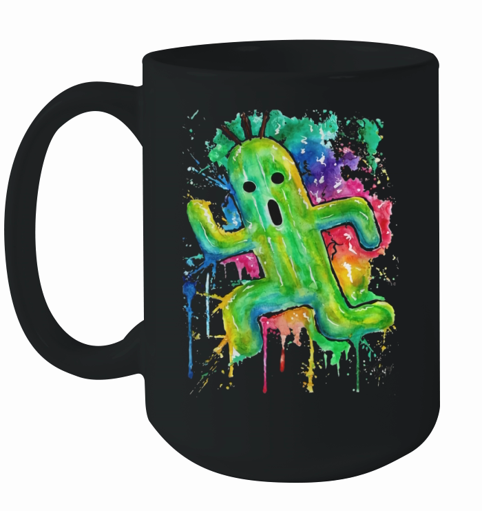 Cute Cactuar Running Watercolor Final fantasy Jonny2may Awesome Ceramic Mug