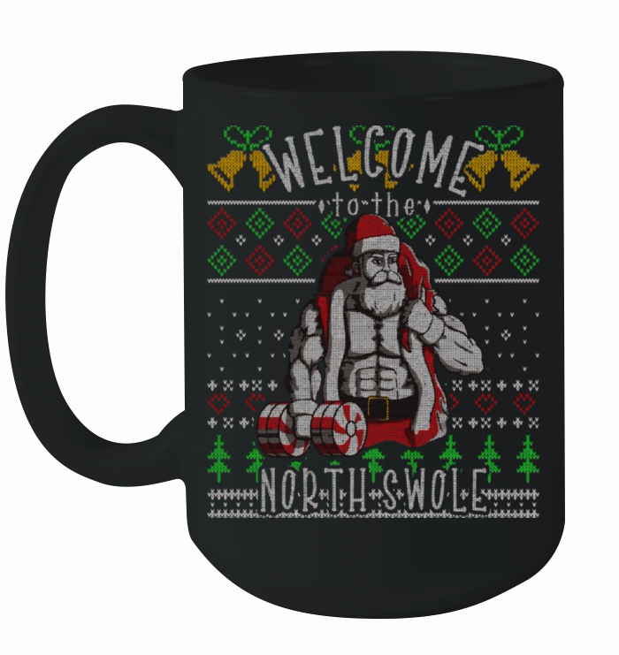 Merry Christmas The North Swole Santa Claus Christmas Gym Funny Ceramic Mug