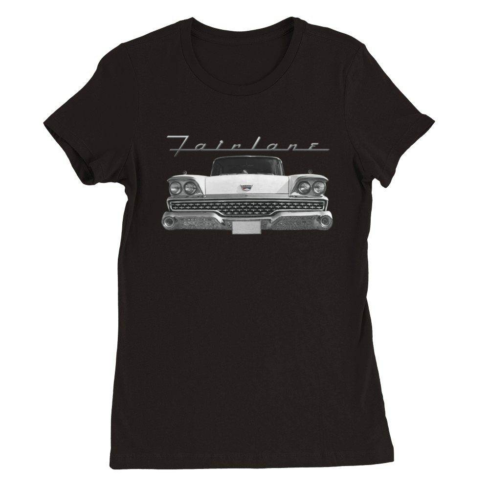 1959 Ford Fairlane Front White Premium Womens Crewneck T-shirt