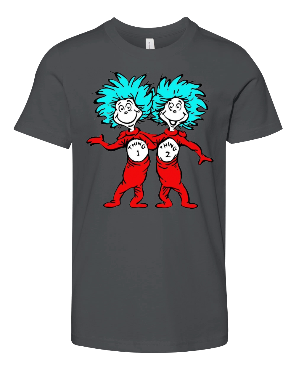 Dr. Seuss Thing 1 Thing 2 Buddies T-shirt Youth Unisex Jersey Tee