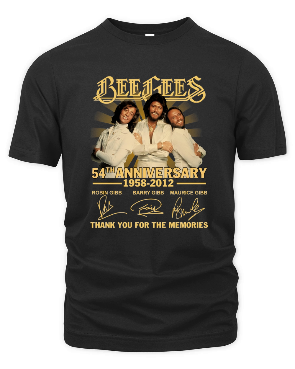 Bee gees 54th anniversary 1958 2012 thank you for the memories signatures Organic Unisex T-shirt