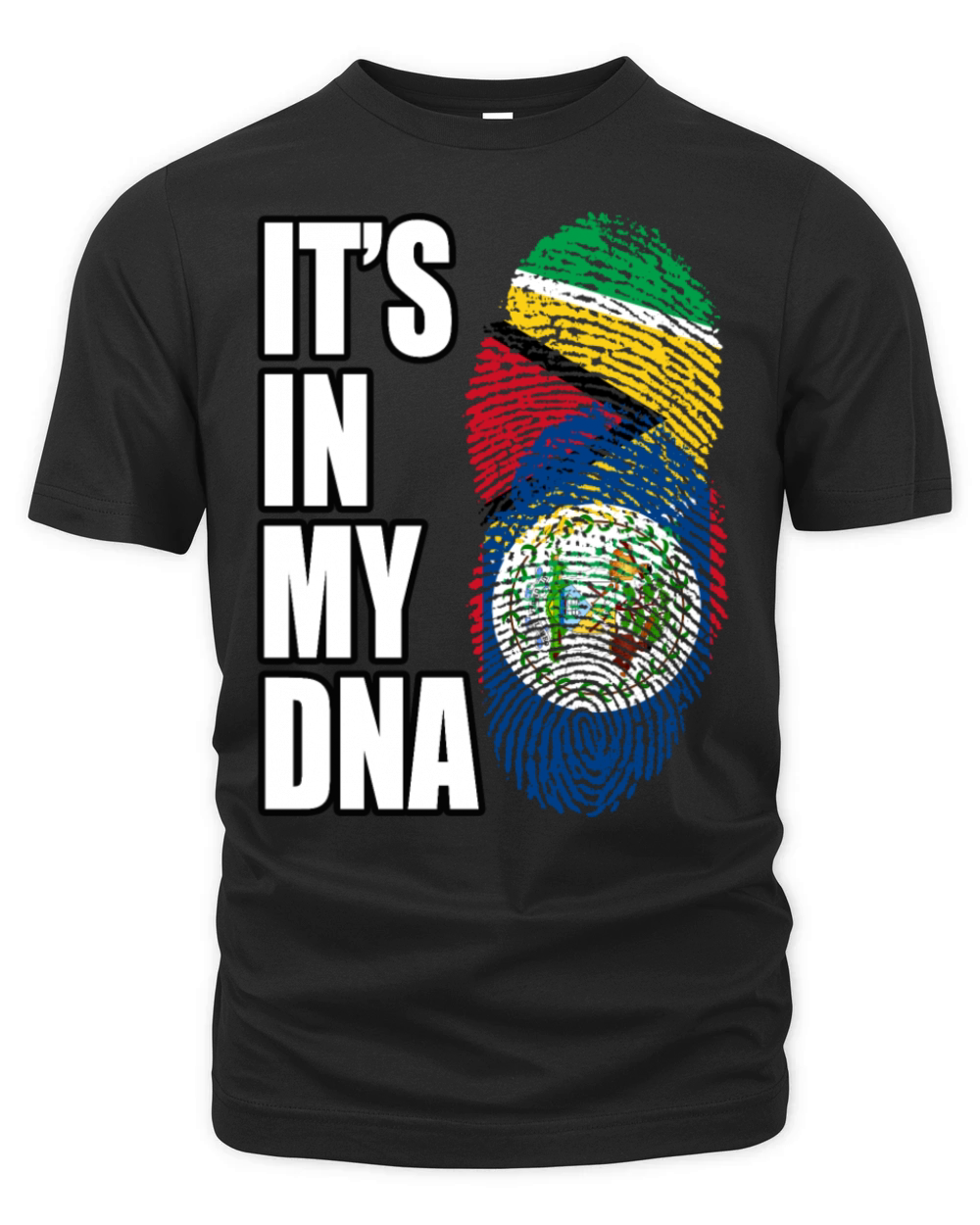Guyanese And Belizean Mix Heritage DNA Flag Organic Unisex T-shirt