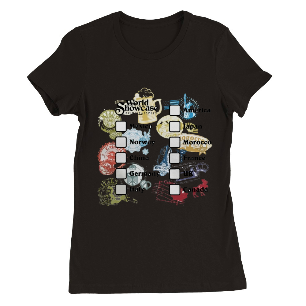 Drink Around the World-EPCOT Passport Shirt Premium Womens Crewneck T-shirt