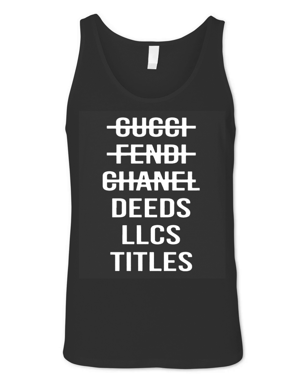Gucci fendi chanel deeds llcs titles Unisex Jersey Tank