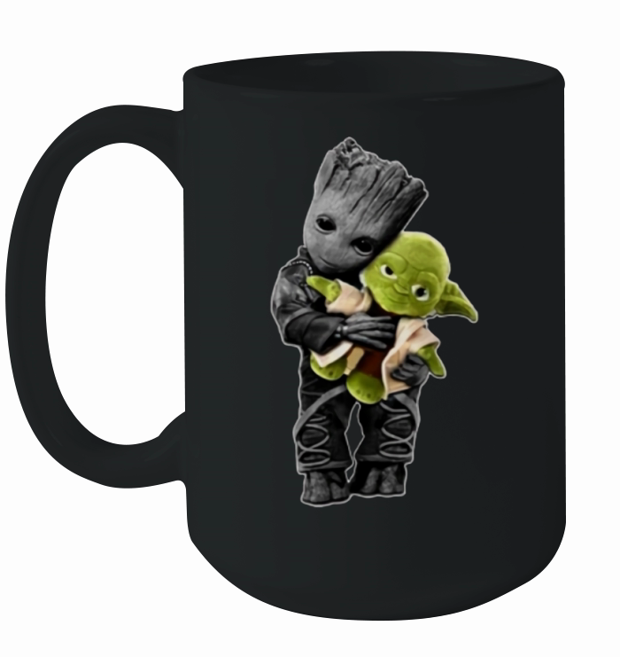 Baby Groot Hugging Baby Yoda Ceramic Mug