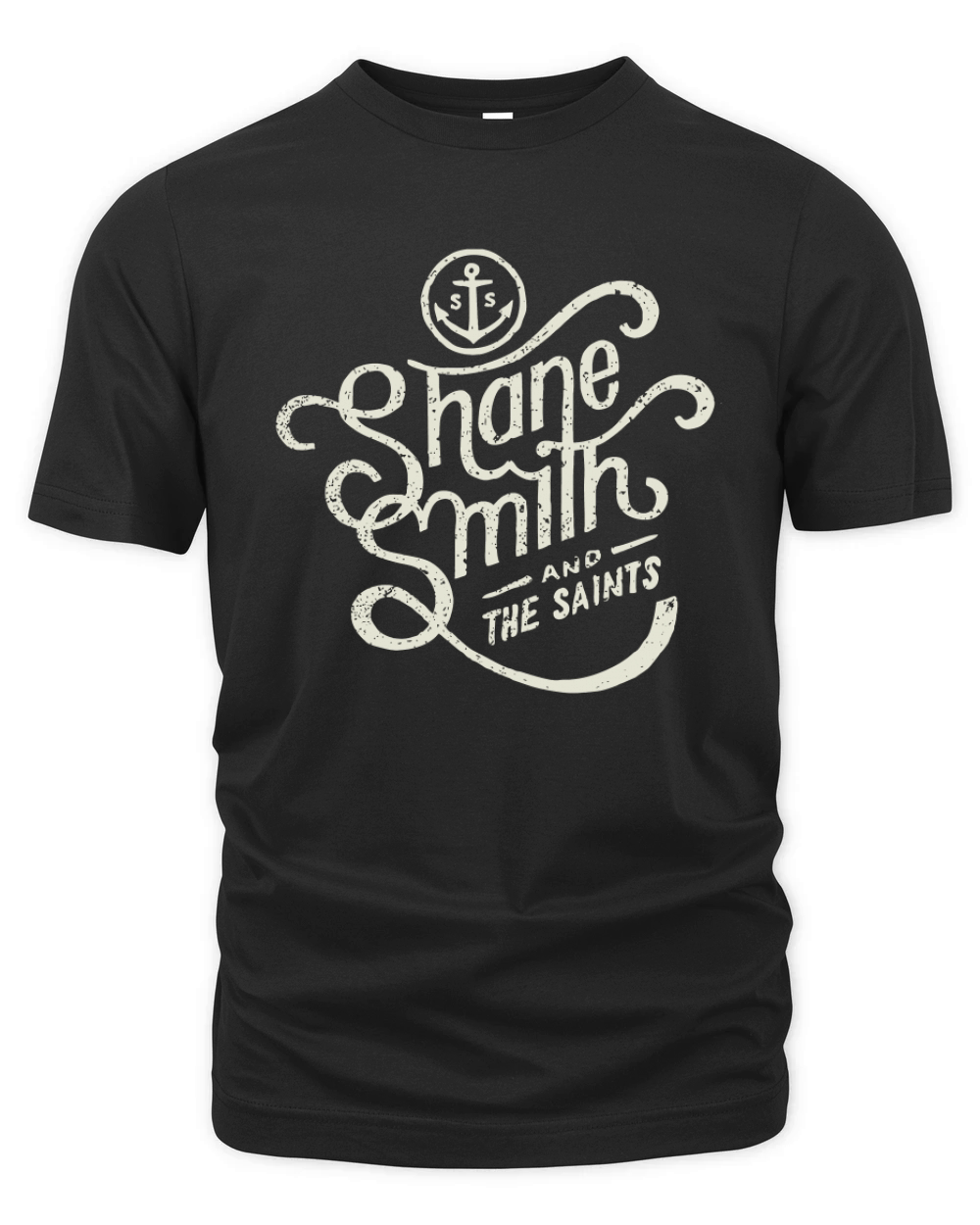 Shane Smith And The Saints Black Cream Crew Organic Unisex T-shirt