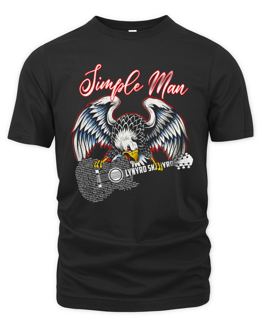 Simple Man lyrics Lynyrd Skynyrd Eagle guitar shirt Organic Unisex T-shirt