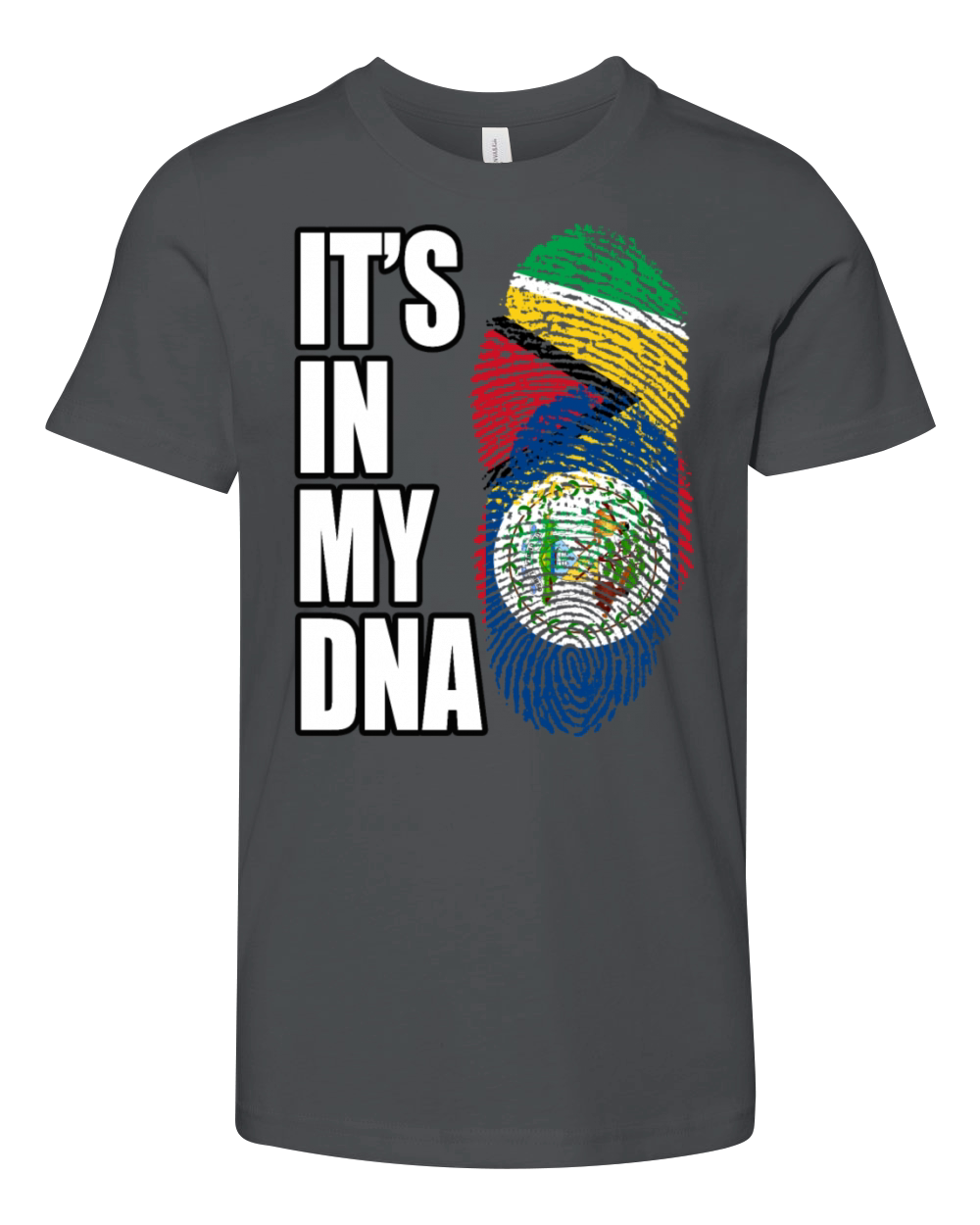 Guyanese And Belizean Mix Heritage DNA Flag Youth Unisex Jersey Tee