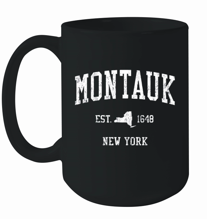 Montauk New York NY T-Shirt Vintage Sports Design Tee Ceramic Mug