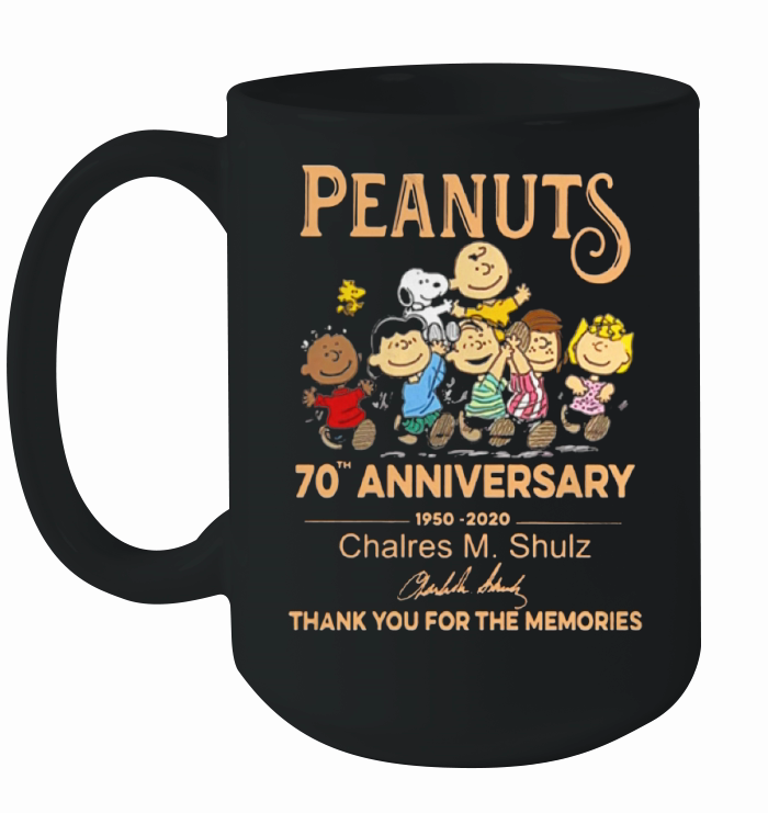 Peanuts Snoopy 70th Anniversary thank you for the memories signature Ceramic Mug