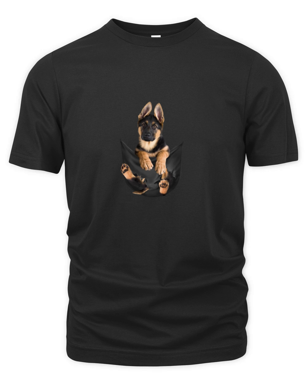 German Shepherd In Pocket Organic Unisex T-shirt