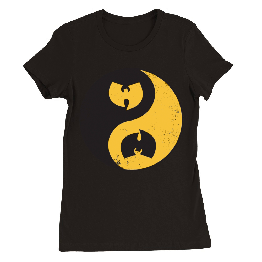 yin and yang wutang black and yellow Premium Womens Crewneck T-shirt