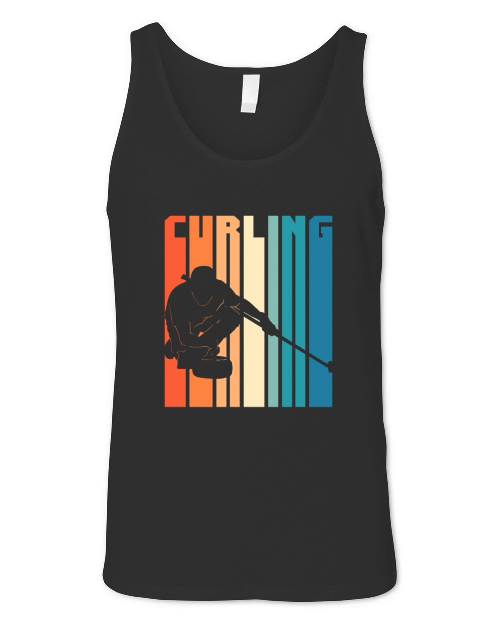Curling Retro Vintage Unisex Jersey Tank