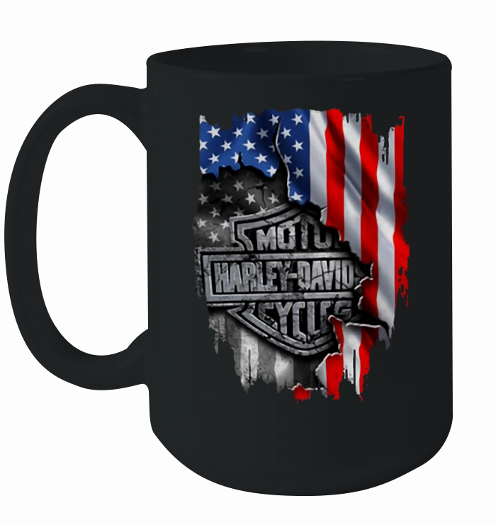 Harley-Davidson American Flag shirt Ceramic Mug