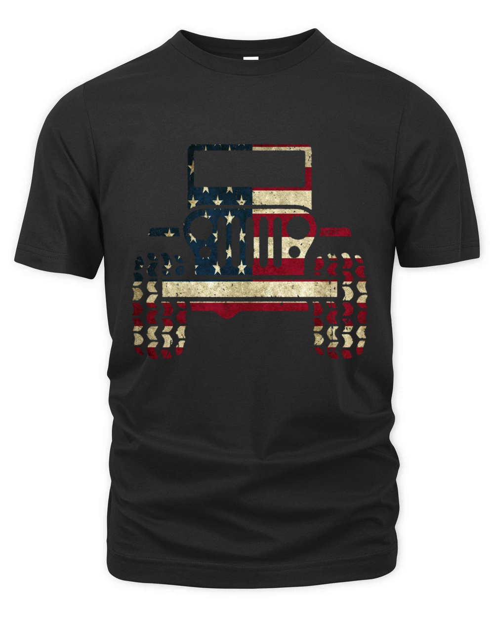 American Flag Jeep Organic Unisex T-shirt