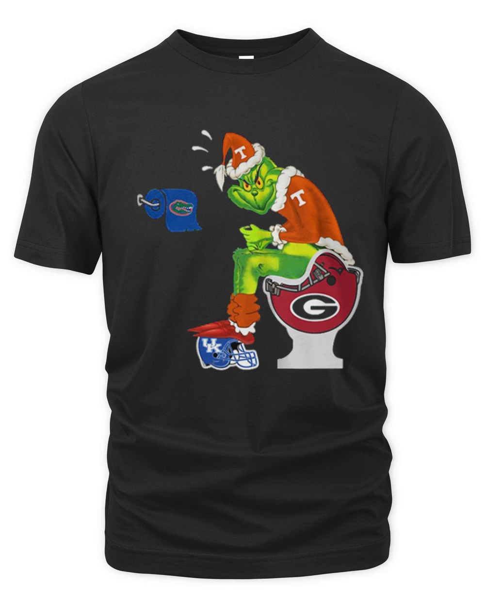 Grinch Santa Tennessee Volunteers toilet Organic Unisex T-shirt