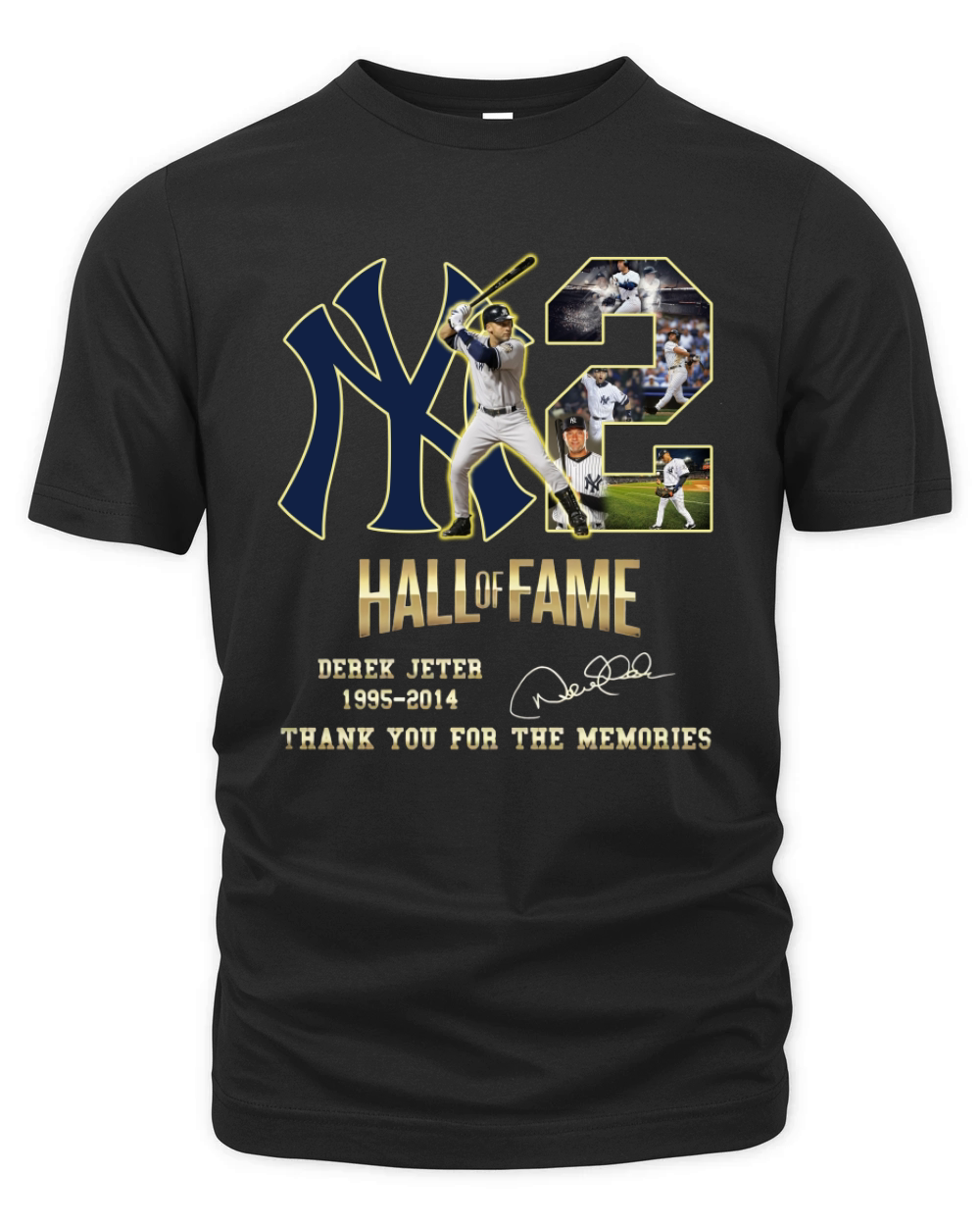 Hall Of Fame Derek Jeter 1995 2014 Thank You For The Memories Signature Organic Unisex T-shirt