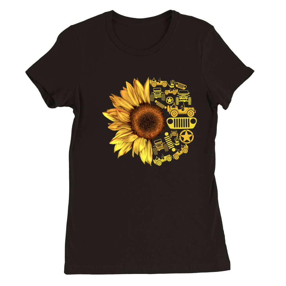 Jeep Sunflower hand shirt Premium Womens Crewneck T-shirt