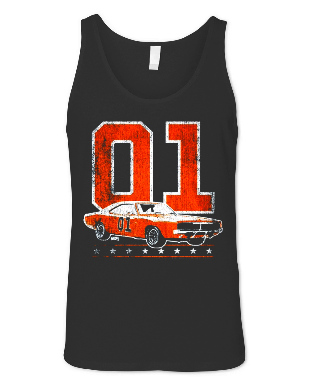 DUKES OF HAZZARD GENERAL LEE 2 COLOR VINTAGE ON ORANGE Unisex Jersey Tank