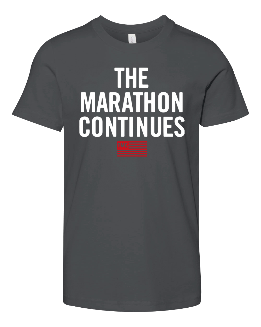 The Marathon Continues TMC t-shirt Youth Unisex Jersey Tee