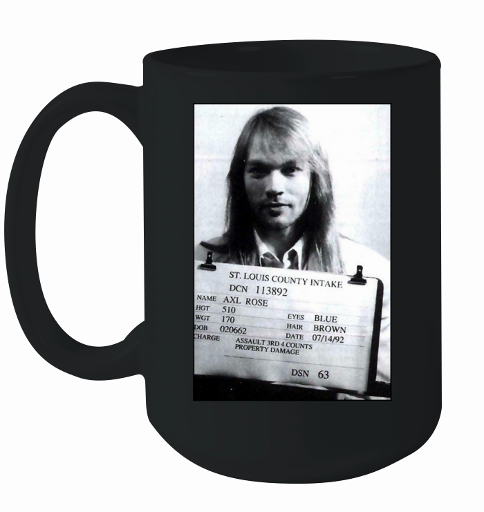 Axl Roses Mugshot 1992 TShirt Ceramic Mug