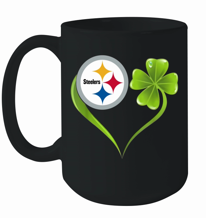 Patrick Day Shamrock Heart Football Team Pittsburgh-Steeler shirt Ceramic Mug