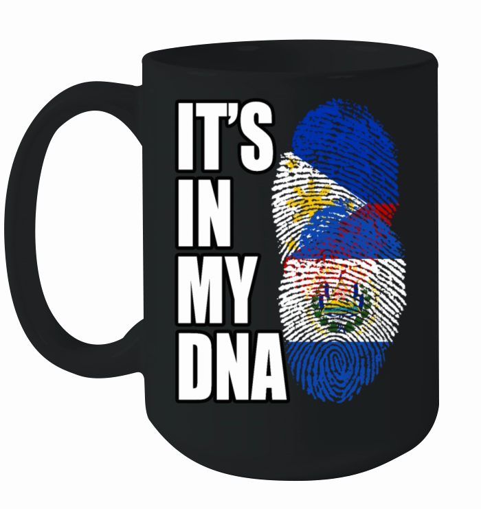 Salvadoran And Filipino Mix Heritage DNA Flag Ceramic Mug