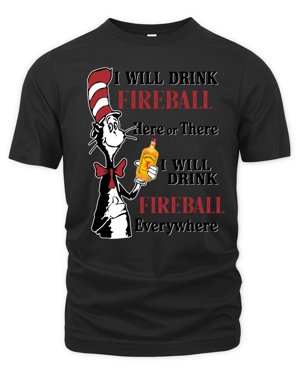 Dr Seuss I will drink Fireball Whiskey here or there - Baby Onesie Organic Unisex T-shirt