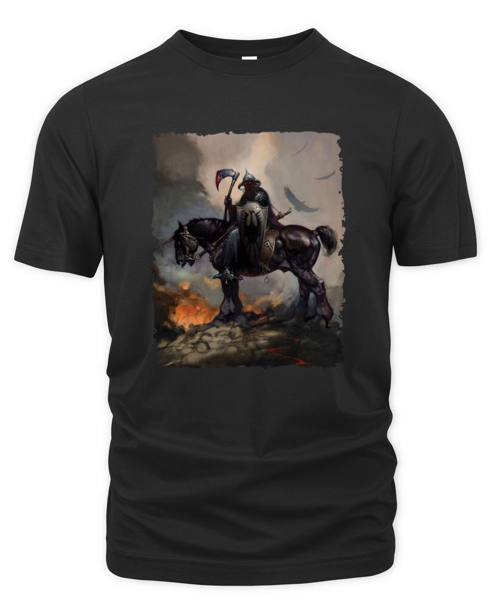 Frank Frazetta Art Death Dealer Barbarian Horror Organic Unisex T-shirt