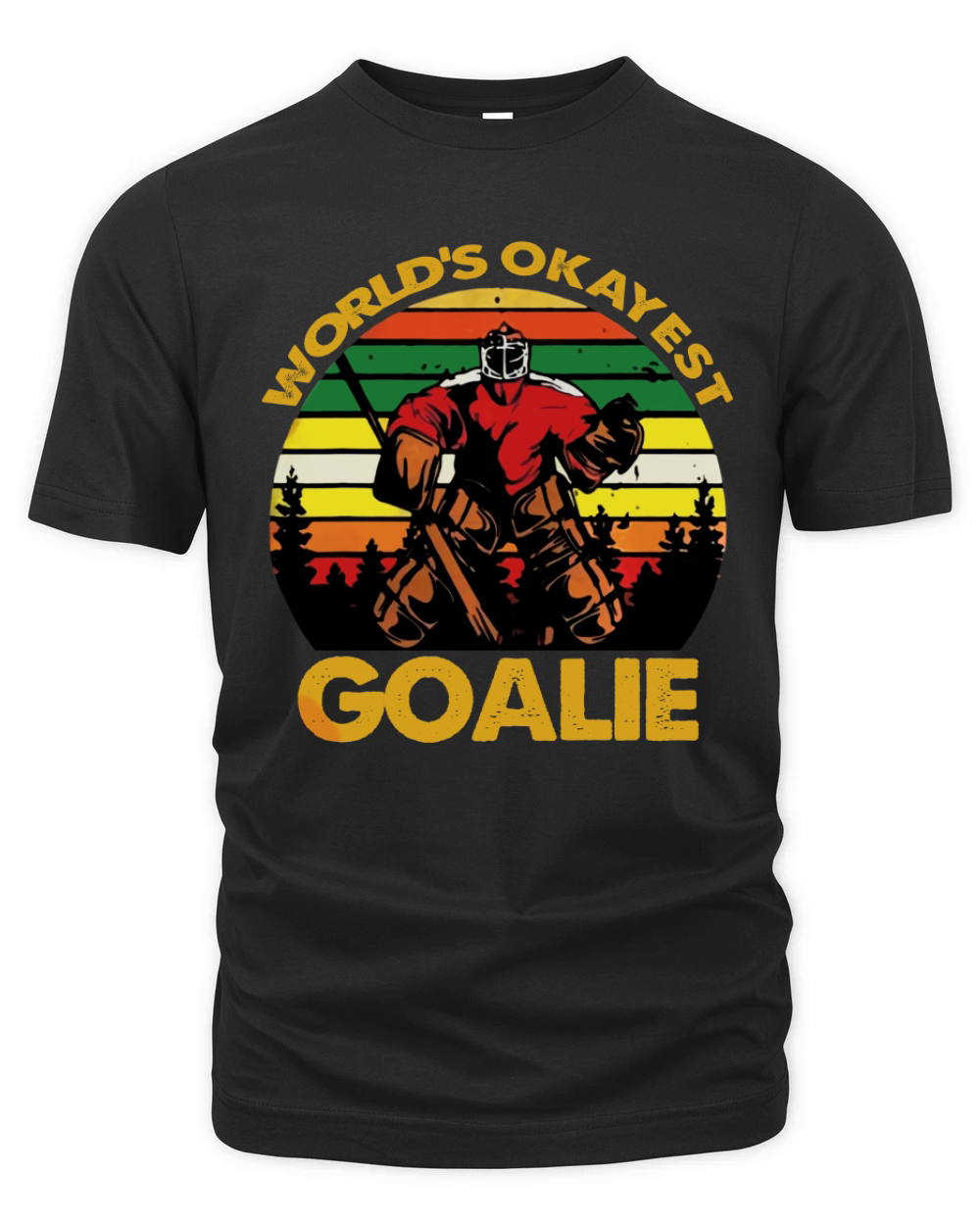 Vintage Hockey Worlds Okayest Goalie ShirtVintage Hockey Worlds Okayest Goalie Organic Unisex T-shirt
