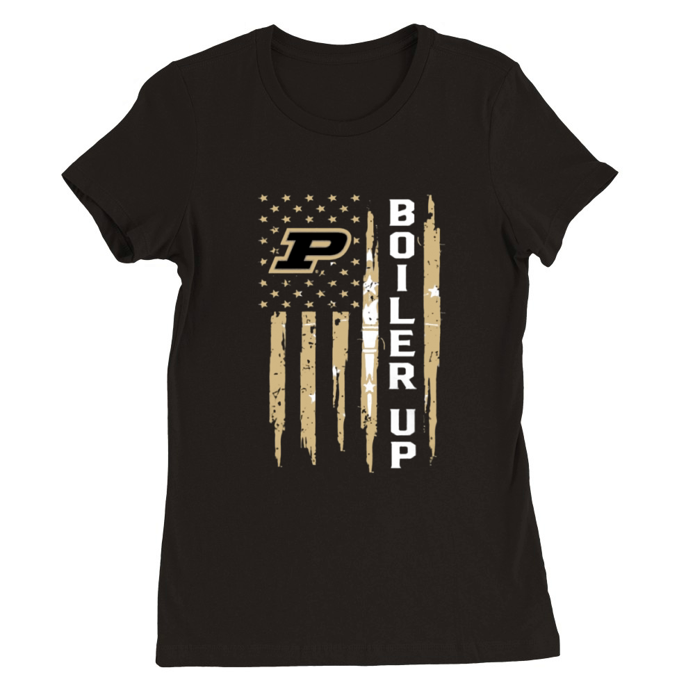 America Purdue Boiler Up Flag Premium Womens Crewneck T-shirt