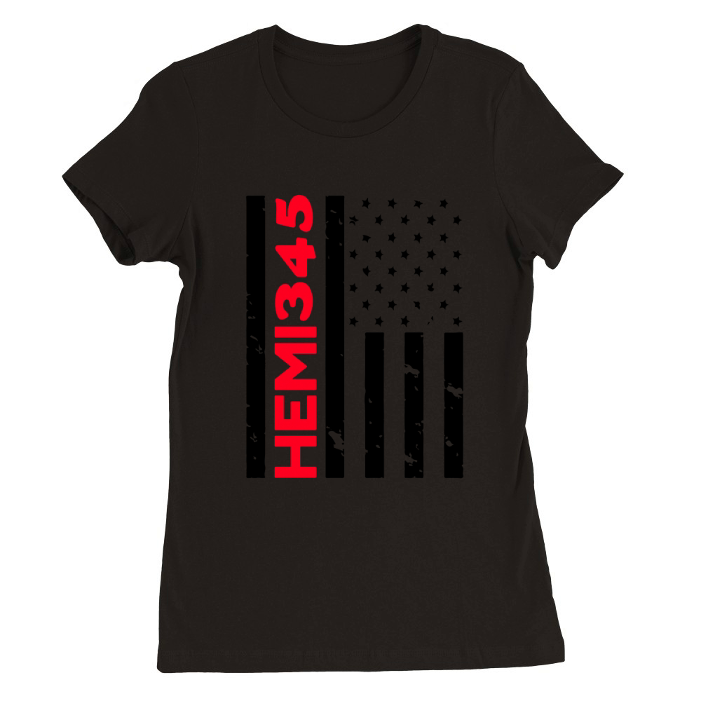 HEMI 345 USA FLAG Premium Womens Crewneck T-shirt