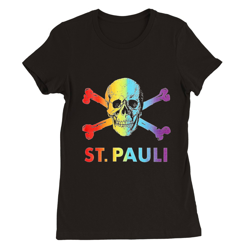 St Pauli Rainbow Premium Womens Crewneck T-shirt