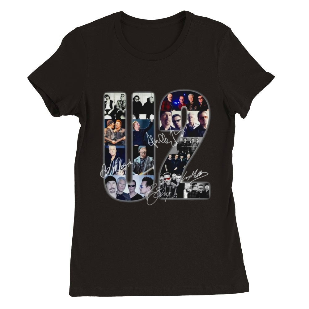 U2 band music signatures shirt Premium Womens Crewneck T-shirt