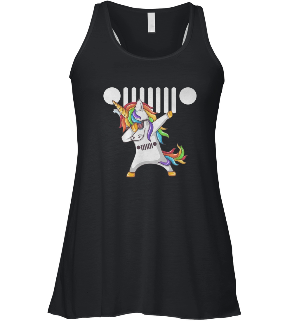 Jeep Unicorn Dabbing Women's Flowy Tank Top