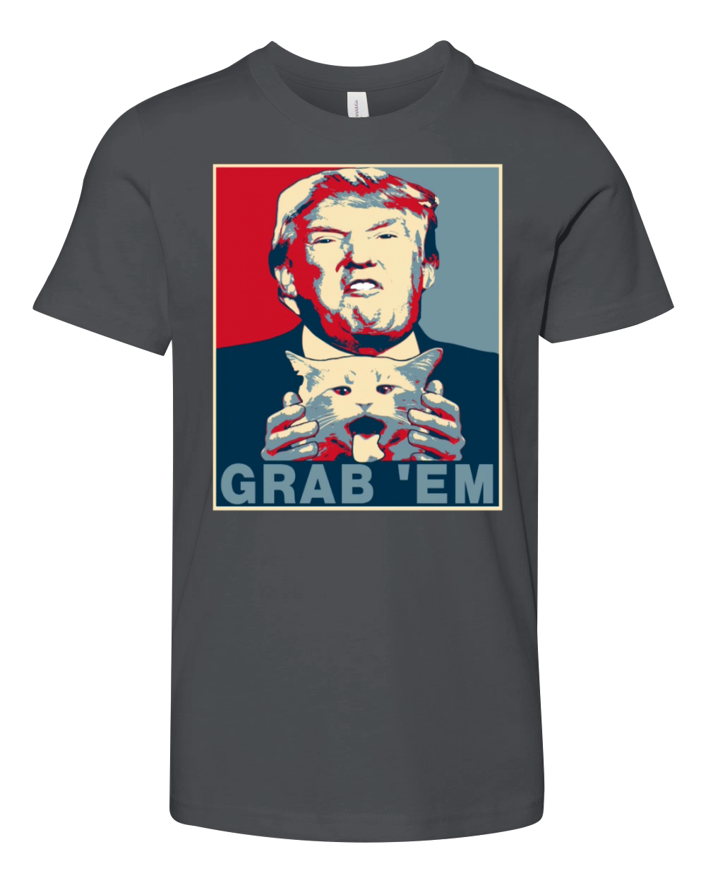 trump grab em cat poster Youth Unisex Jersey Tee