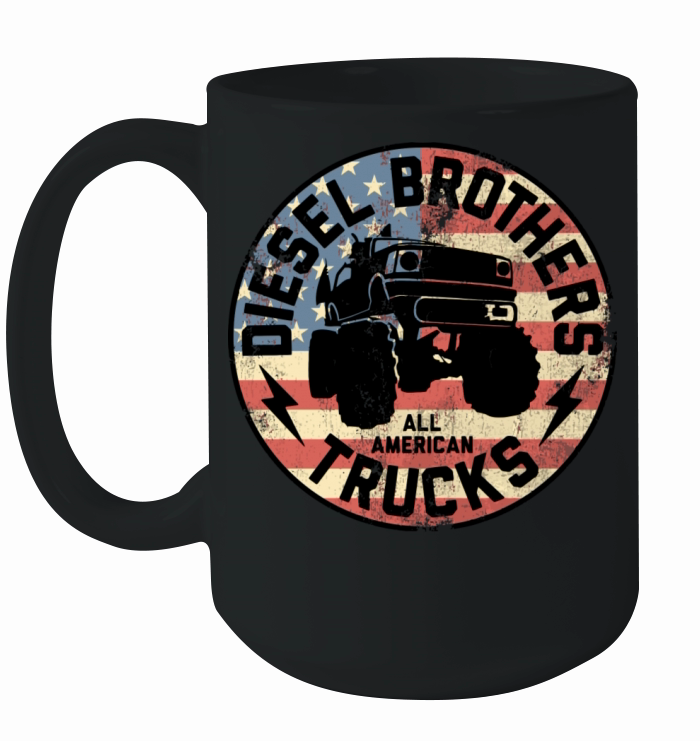 Diesel Brothers Flag Truck Seal Vintage Graphic Ceramic Mug