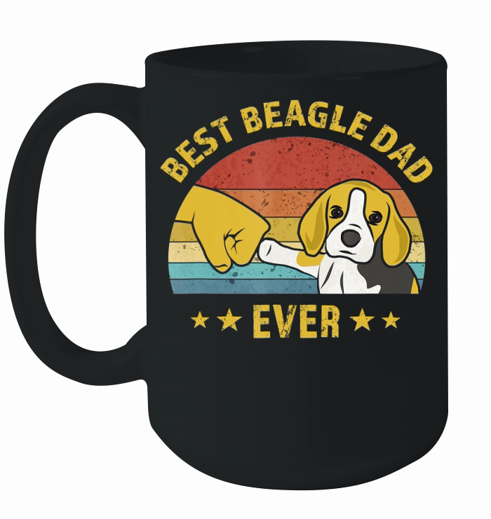 Mens Cute Best Beagle Dad Ever Retro Vintage Gift Puppy Lover T-Shirt Ceramic Mug