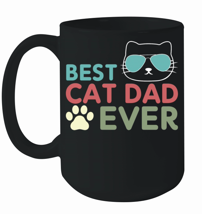 Vintage Best Cat Dad Ever Cat Daddy Gift Ceramic Mug